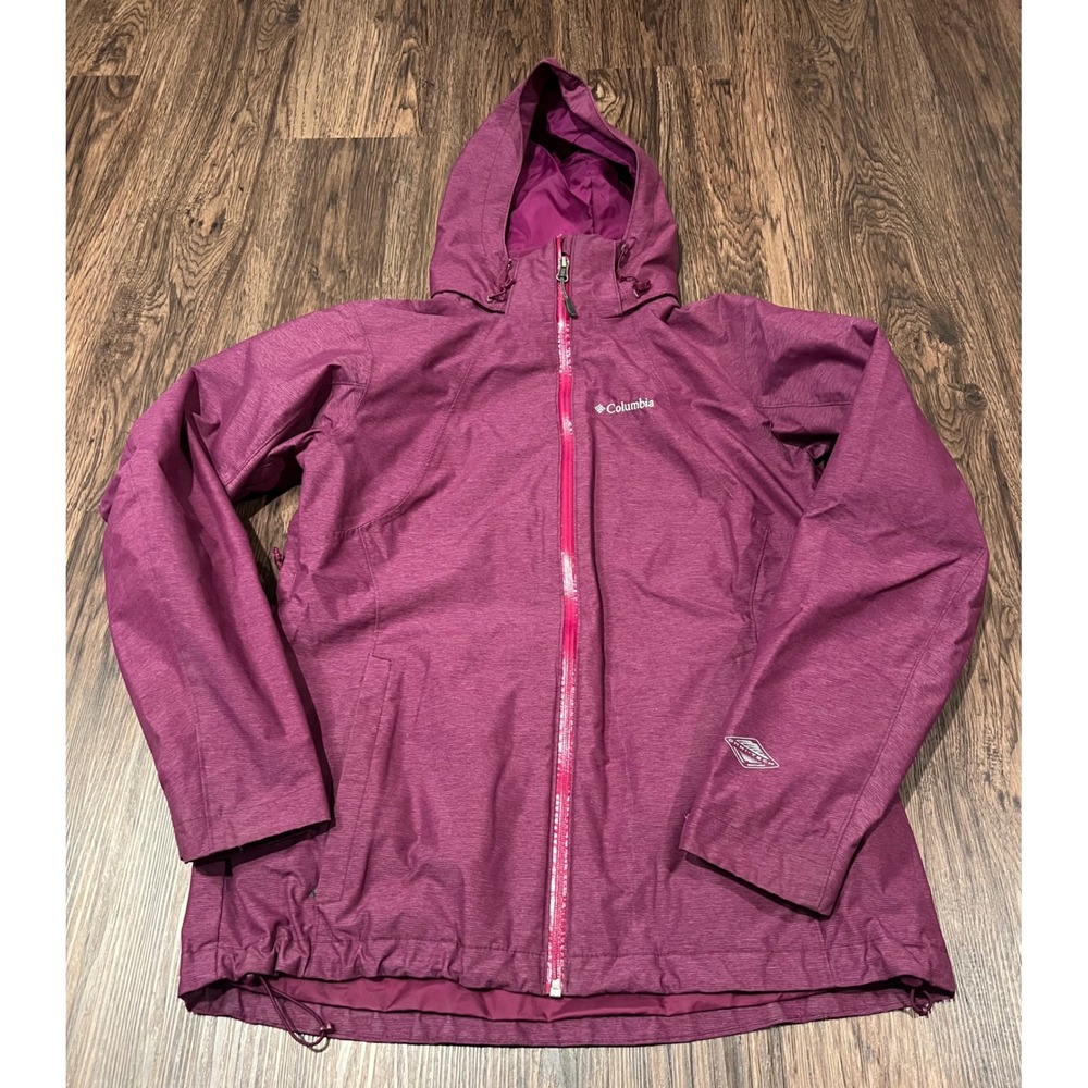 Columbia Womens Interchange Omni-Tech Waterproof Shell Jacket Purple sz Large